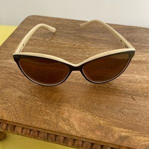 Unique Beige and Brown with Gold Trim Polarized Sunglasses